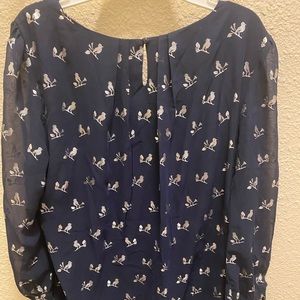 Womens Navy & Silver Blouse